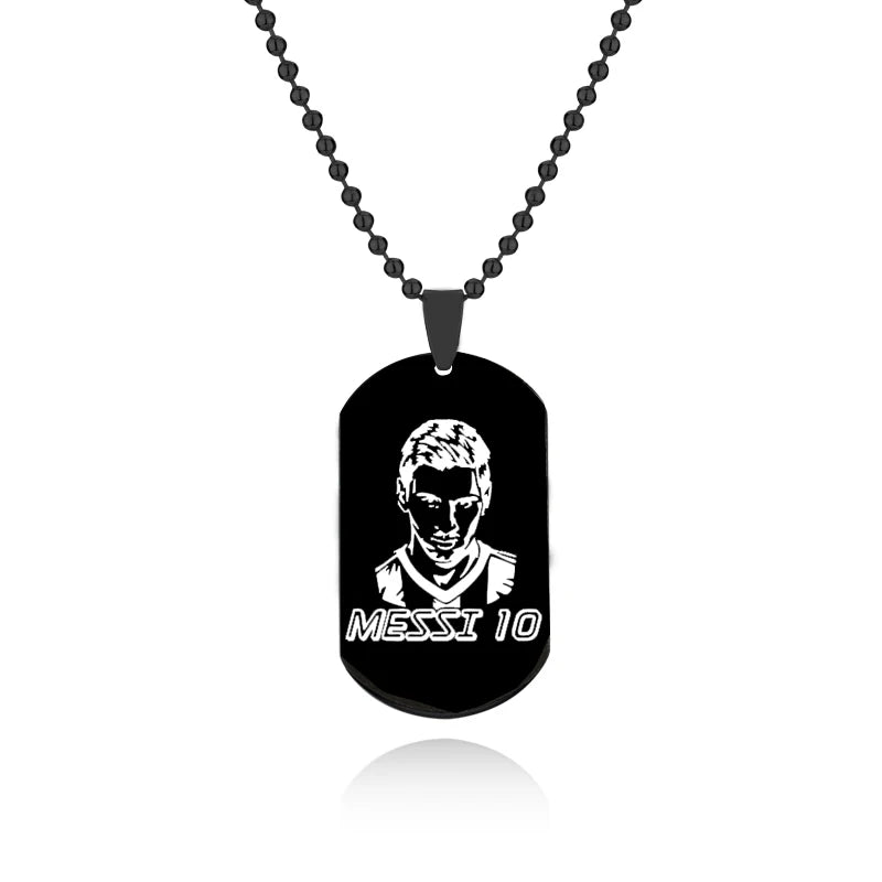 Football Soccer Star Lionel Messi Cristiano Ronaldo Stainless Steel Pendant Necklace For Men Chain Accessories Jewelry