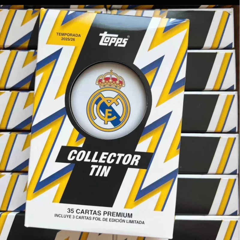 In Stock Original 2025 Topps Club Collector Tins Collection Card Box Real Madrid Collector Tins Football Star Surprise Cards