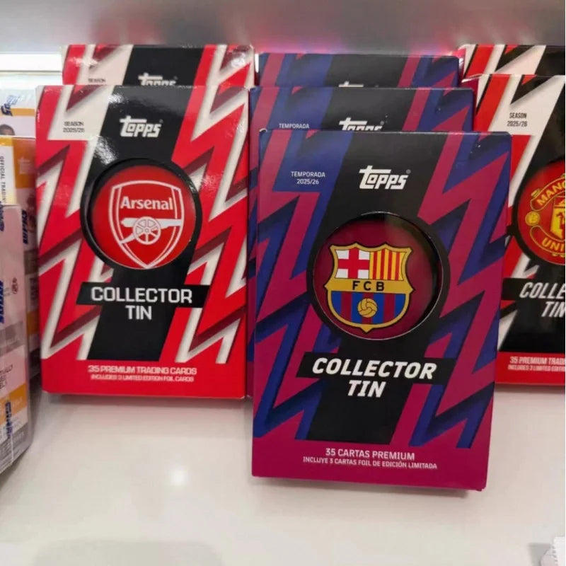 In Stock Original 2025 Topps Club Collector Tins Collection Card Box Real Madrid Collector Tins Football Star Surprise Cards