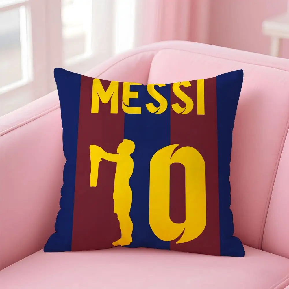 athlete legendary LM10 L-Lionel M-Messi Cushion Cover Pillowcase Short Plush Invisible zipper Room Sofa Cushion Cover