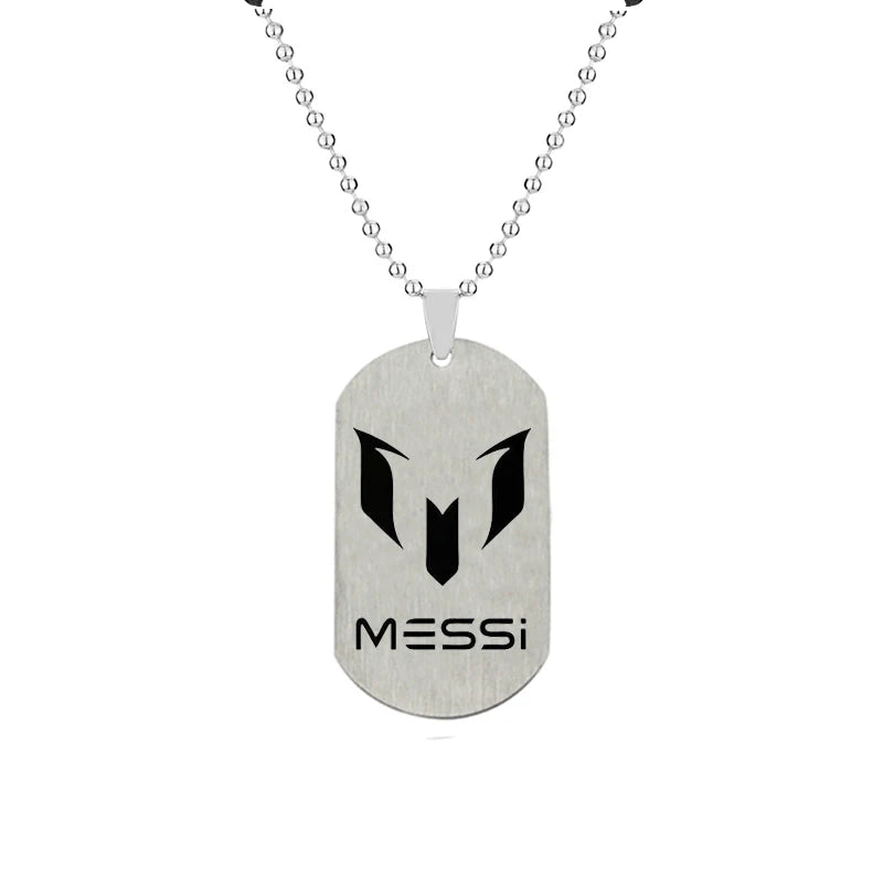 Football Soccer Star Lionel Messi Cristiano Ronaldo Stainless Steel Pendant Necklace For Men Chain Accessories Jewelry