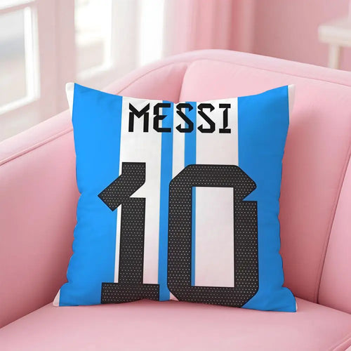athlete legendary LM10 L-Lionel M-Messi Cushion Cover Pillowcase Short Plush Invisible zipper Room Sofa Cushion Cover