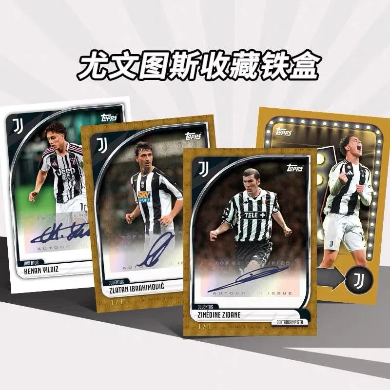 New Topps 25-26 Football Trading Cards Juventus Bayern Munich Liverpool Real Madrid Barcelona Collector Tin Cards Birthday Gifts