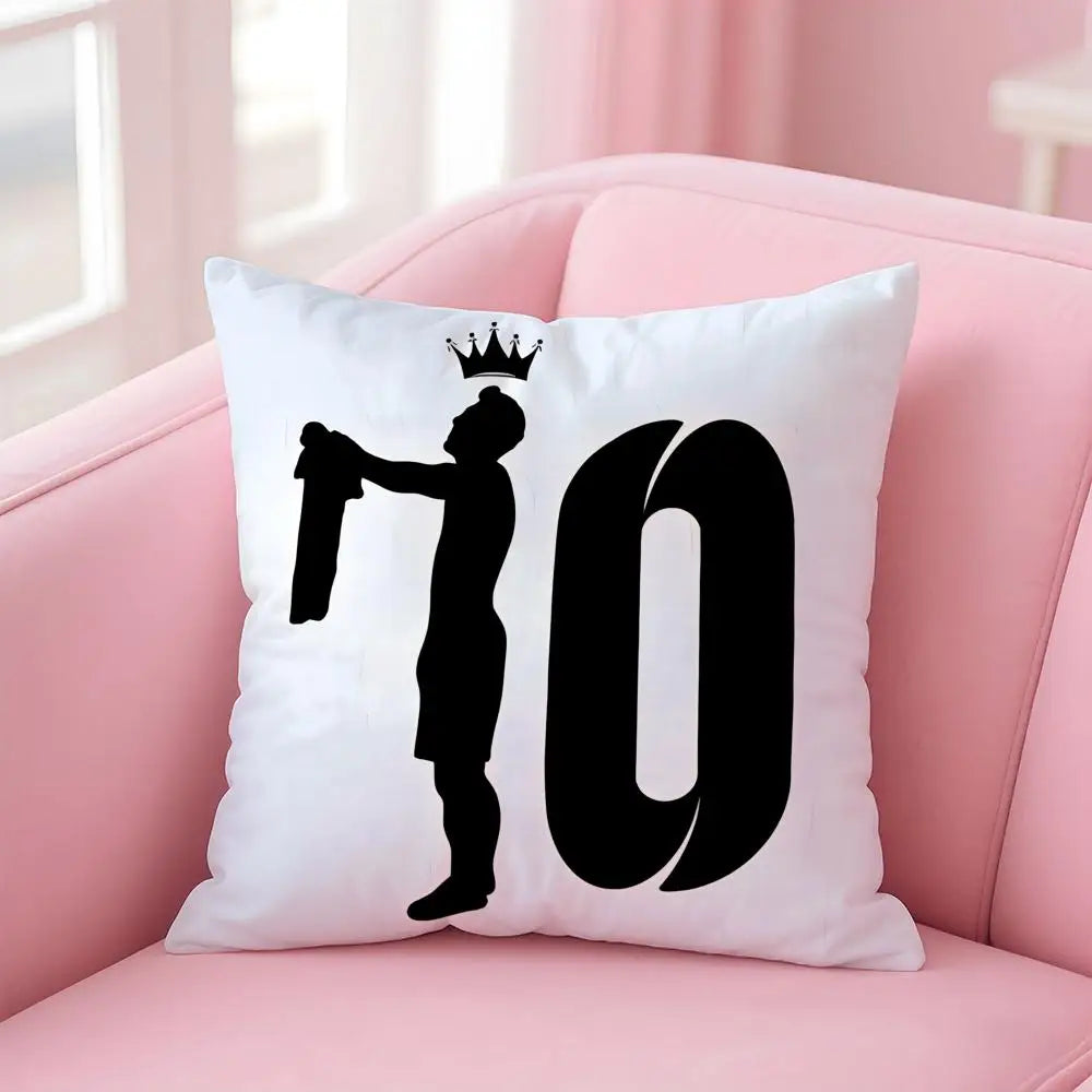 athlete legendary LM10 L-Lionel M-Messi Cushion Cover Pillowcase Short Plush Invisible zipper Room Sofa Cushion Cover