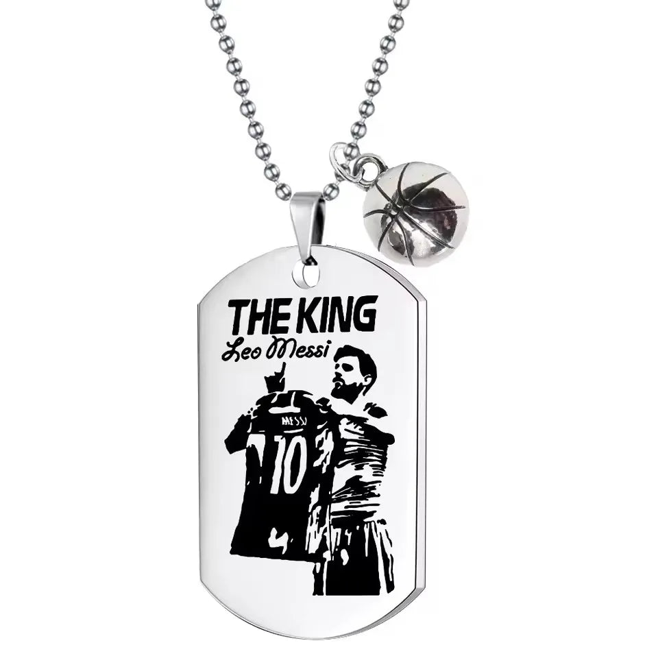 Football Soccer Star Lionel Messi Cristiano Ronaldo Stainless Steel Pendant Necklace For Men Chain Accessories Jewelry