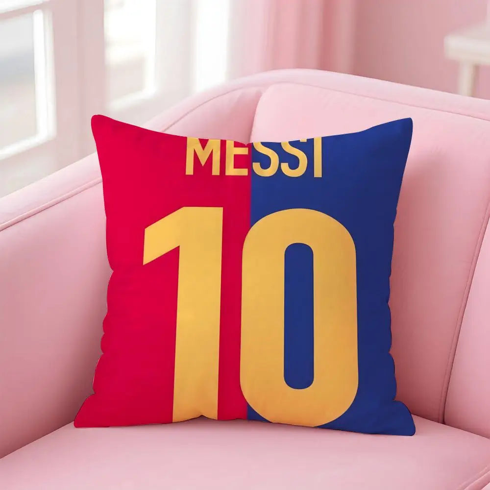 athlete legendary LM10 L-Lionel M-Messi Cushion Cover Pillowcase Short Plush Invisible zipper Room Sofa Cushion Cover