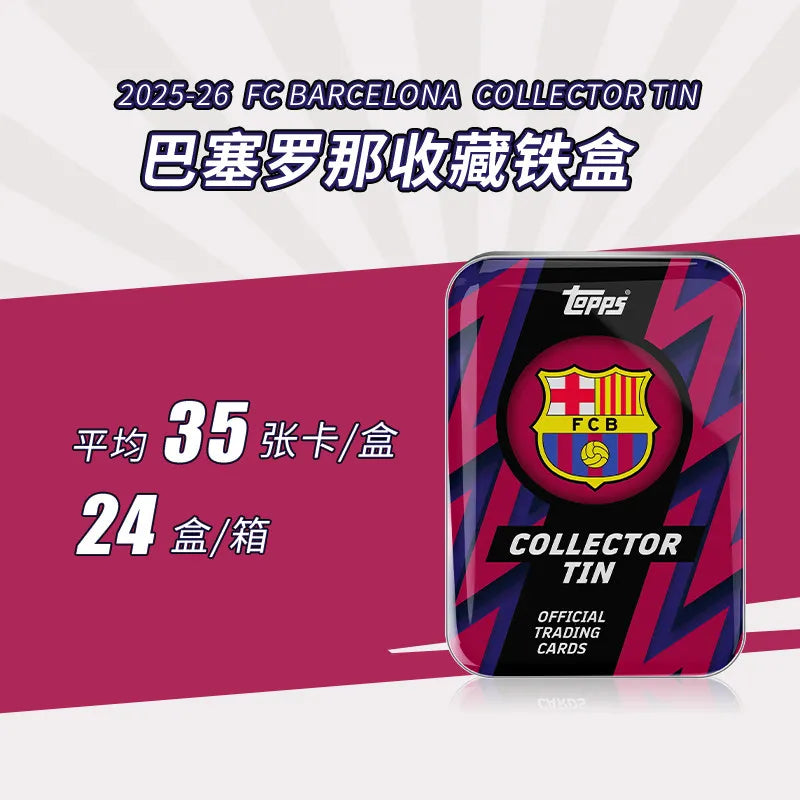New Topps 25-26 Football Trading Cards Juventus Bayern Munich Liverpool Real Madrid Barcelona Collector Tin Cards Birthday Gifts
