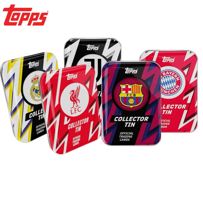 New Topps 25-26 Football Trading Cards Juventus Bayern Munich Liverpool Real Madrid Barcelona Collector Tin Cards Birthday Gifts