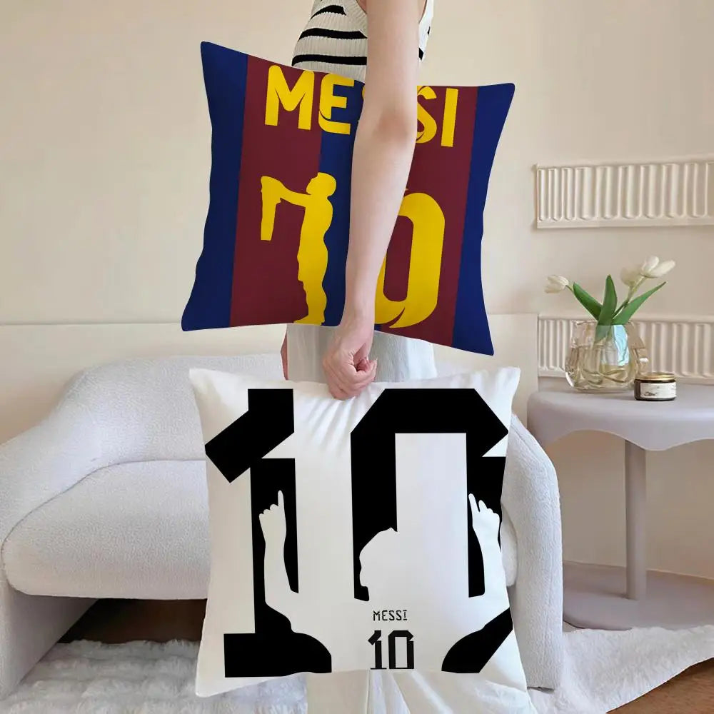 athlete legendary LM10 L-Lionel M-Messi Cushion Cover Pillowcase Short Plush Invisible zipper Room Sofa Cushion Cover