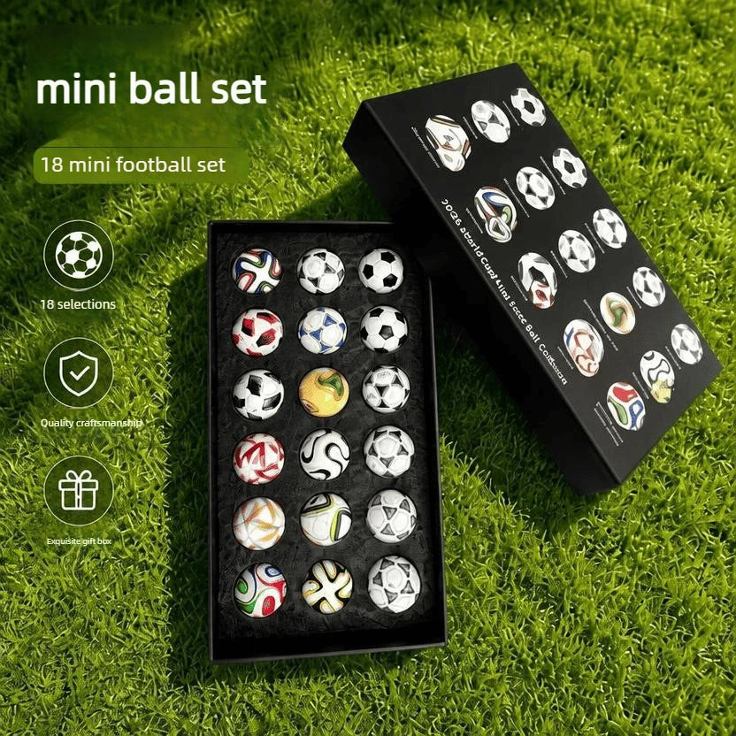 World Cup Mini Soccer Ball Set 15PCS 3.8cm Football Collectible Models Mini Balls Set Sports Souvenir Fan Memorabilia Gifts
