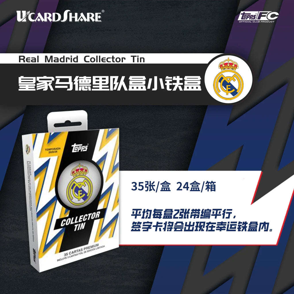 In Stock Original 2025 Topps Club Collector Tins Collection Card Box Real Madrid Collector Tins Football Star Surprise Cards