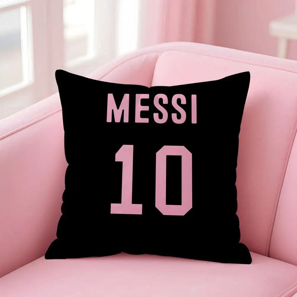 athlete legendary LM10 L-Lionel M-Messi Cushion Cover Pillowcase Short Plush Invisible zipper Room Sofa Cushion Cover