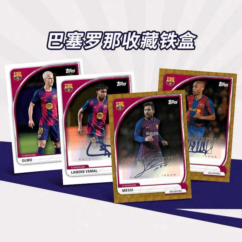 New Topps 25-26 Football Trading Cards Juventus Bayern Munich Liverpool Real Madrid Barcelona Collector Tin Cards Birthday Gifts