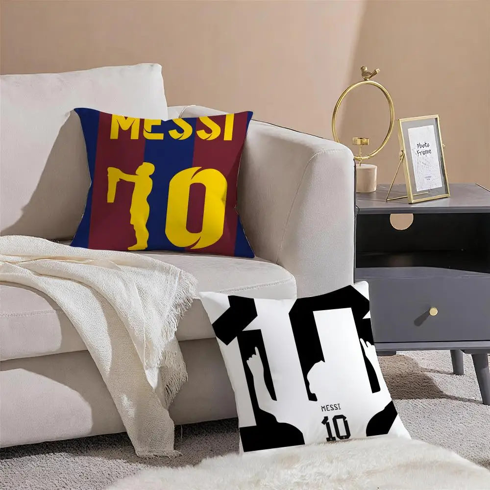 athlete legendary LM10 L-Lionel M-Messi Cushion Cover Pillowcase Short Plush Invisible zipper Room Sofa Cushion Cover
