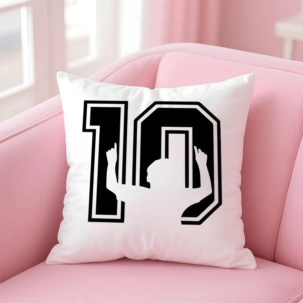 athlete legendary LM10 L-Lionel M-Messi Cushion Cover Pillowcase Short Plush Invisible zipper Room Sofa Cushion Cover