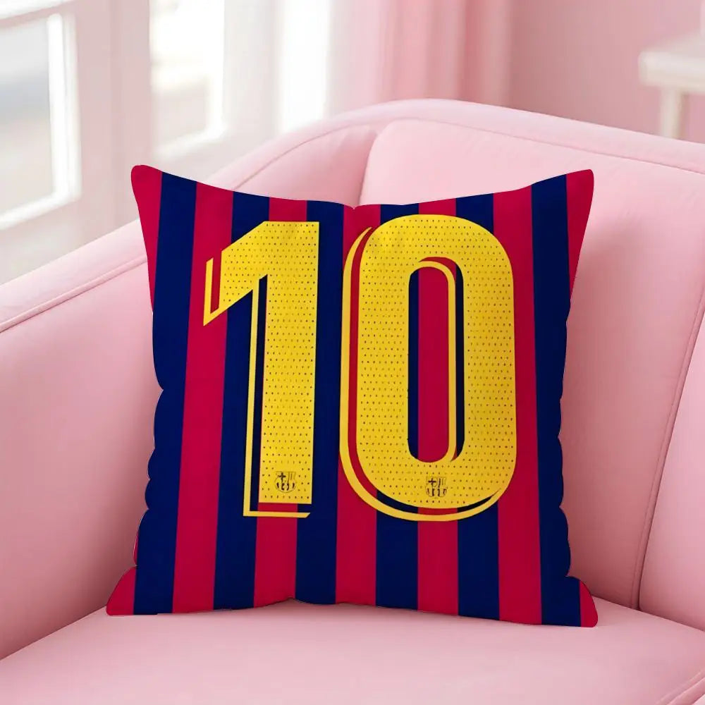 athlete legendary LM10 L-Lionel M-Messi Cushion Cover Pillowcase Short Plush Invisible zipper Room Sofa Cushion Cover