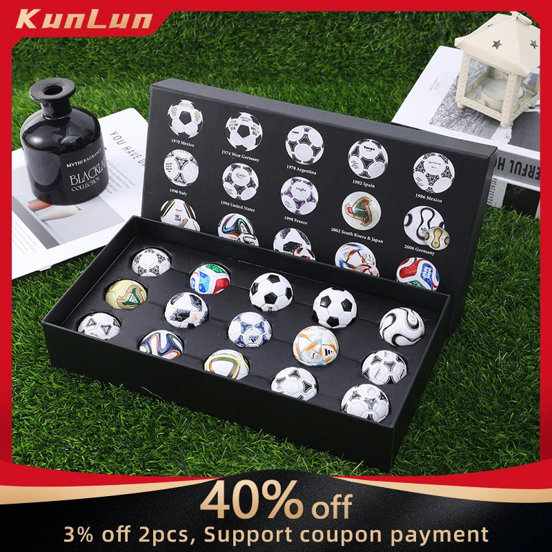 World Cup Mini Soccer Ball Set 15PCS 3.8cm Football Collectible Models Mini Balls Set Sports Souvenir Fan Memorabilia Gifts