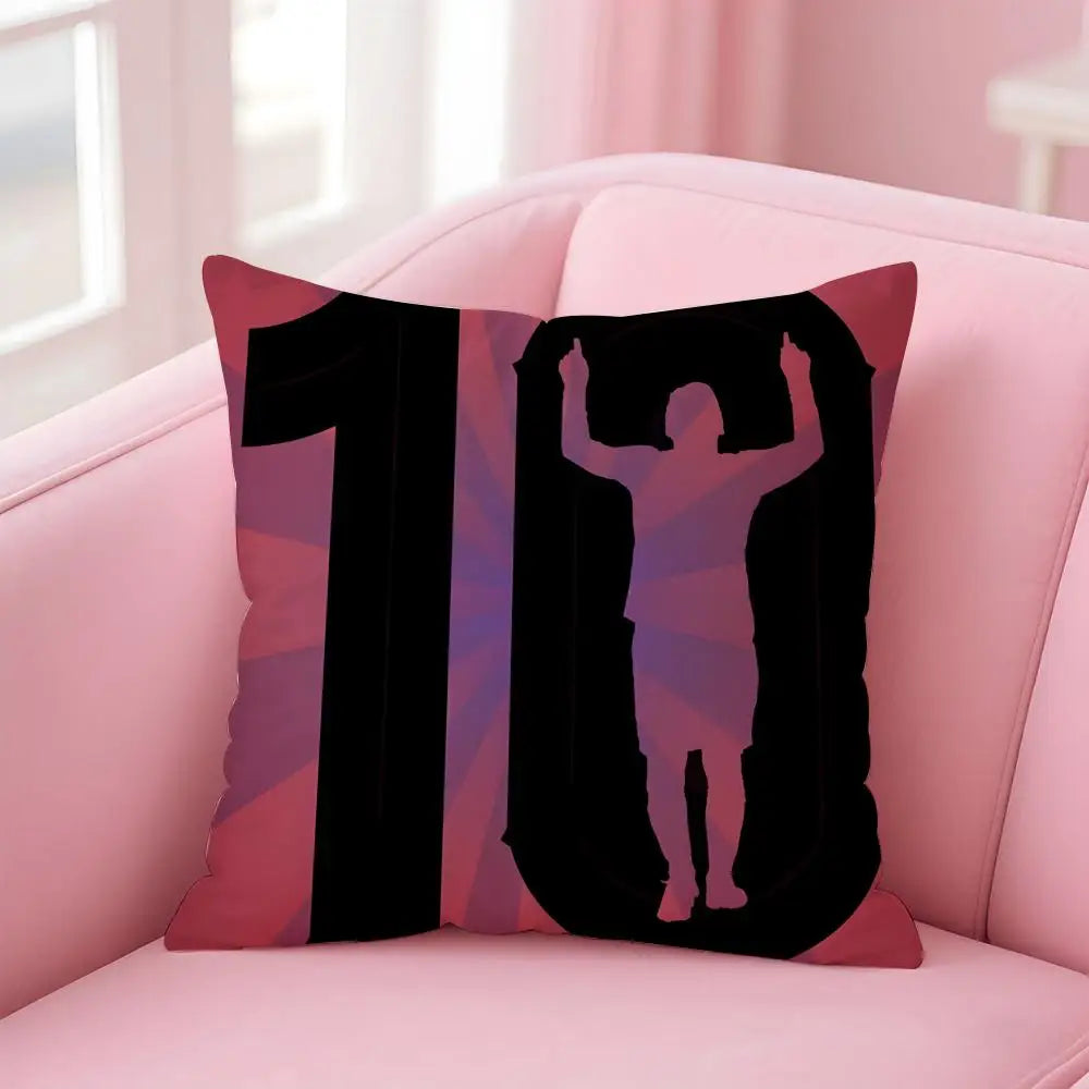 athlete legendary LM10 L-Lionel M-Messi Cushion Cover Pillowcase Short Plush Invisible zipper Room Sofa Cushion Cover