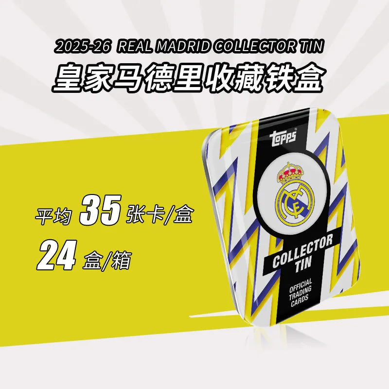 New Topps 25-26 Football Trading Cards Juventus Bayern Munich Liverpool Real Madrid Barcelona Collector Tin Cards Birthday Gifts
