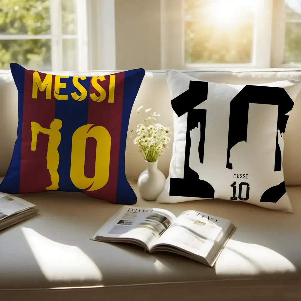 athlete legendary LM10 L-Lionel M-Messi Cushion Cover Pillowcase Short Plush Invisible zipper Room Sofa Cushion Cover