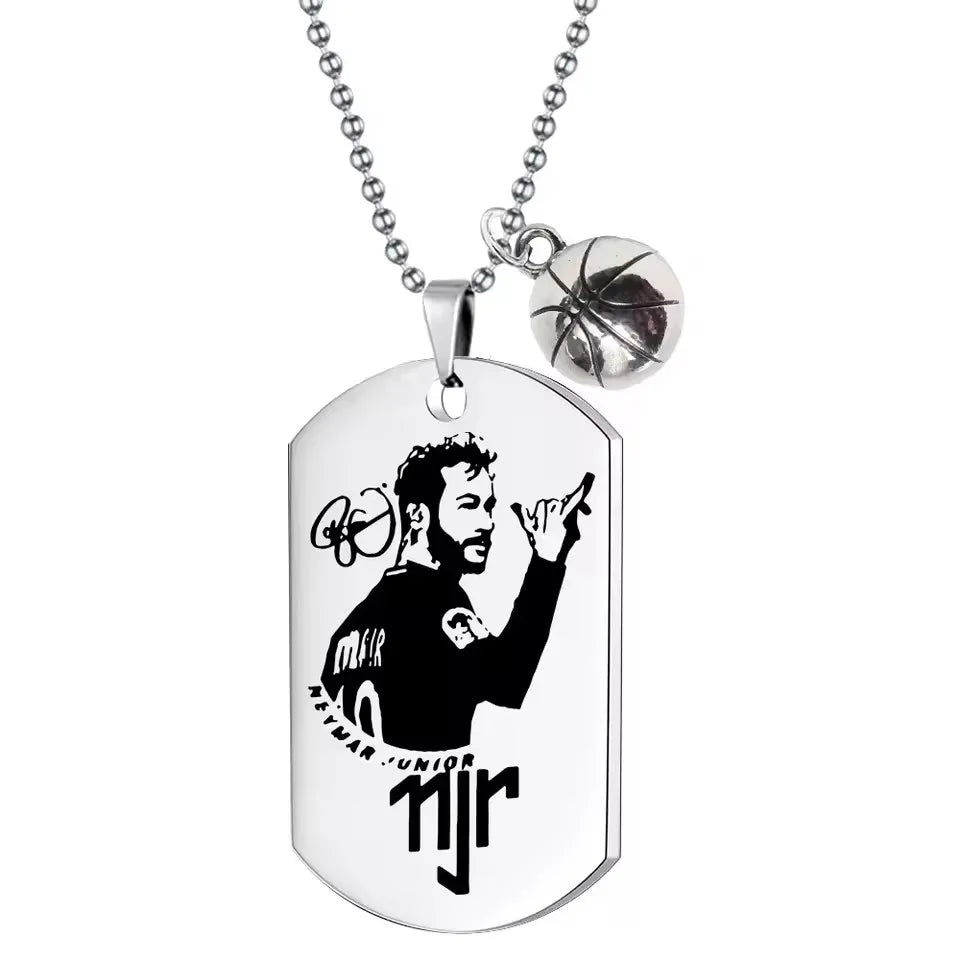 Football Soccer Star Lionel Messi Cristiano Ronaldo Stainless Steel Pendant Necklace For Men Chain Accessories Jewelry