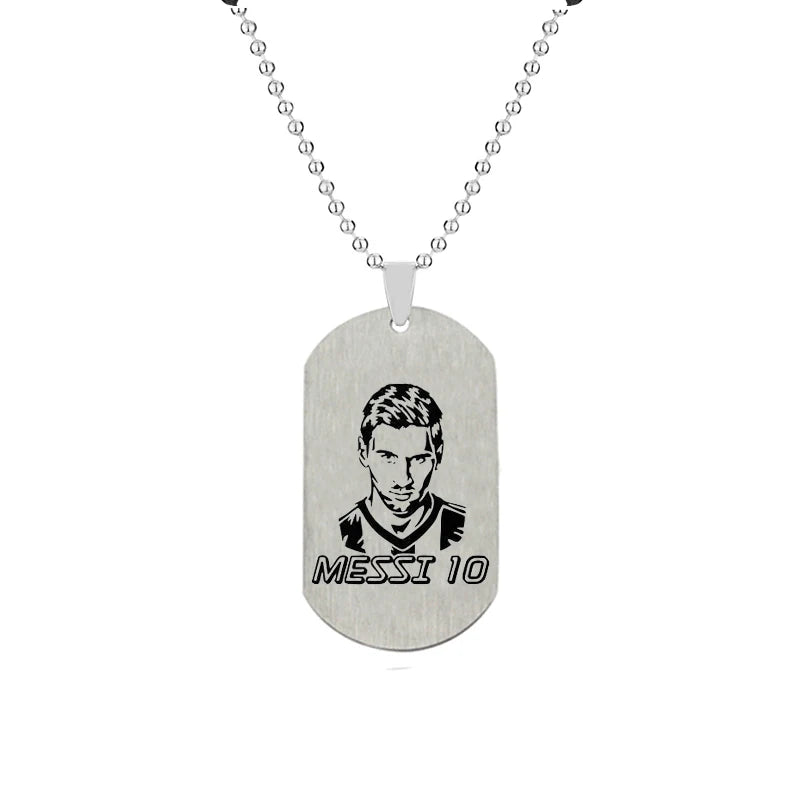 Football Soccer Star Lionel Messi Cristiano Ronaldo Stainless Steel Pendant Necklace For Men Chain Accessories Jewelry