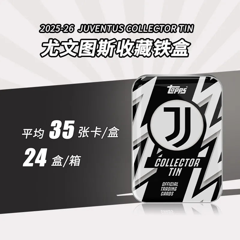 New Topps 25-26 Football Trading Cards Juventus Bayern Munich Liverpool Real Madrid Barcelona Collector Tin Cards Birthday Gifts